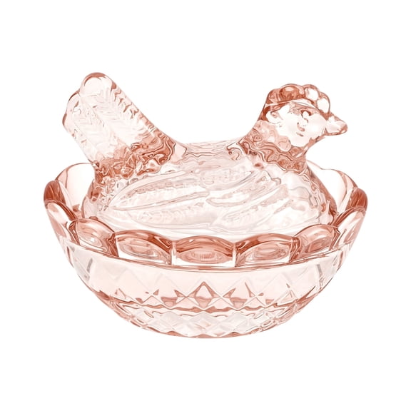 Hen on Nest Glass Dish, High Borosilicate Glass Chicken Shape Storage Bowl & Decorative Candy Jar with Lid for Kitchen Tabletop and Home Decor