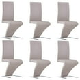 thumbnail image 3 of vidaXL Dining Chairs with Zigzag Shape 6 pcs Cappuccino Faux Leather, 3 of 3