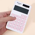 thumbnail image 5 of Summercome Basic Standard Calculators, Small Digital Desktop Calculator with 8-Digit LCD Display, Battery Solar Power Smart Calculator Pocket Size for Kids for Home School (White-Pink), 5 of 9