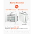 thumbnail image 2 of VEVOR Lighted Medicine Cabinet with Mirror, 24 x 30 in Recessed or Wall Mount, 3 Color Dimmable LED Bathroom Medicine Cabinet with HD Mirror, Clock, Adjustable Shelve Storage, Memory Defog Function, 2 of 9