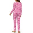 thumbnail image 5 of DISNIMO Breast Awareness Printed Pajama for Women Long Sleeve Nightwear with Long Pants Two Piece Soft Sleepwear Fashion Casual Loungewear with Pocket, Available in Plus Size, 2XL, 5 of 7