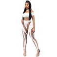 thumbnail image 2 of SUCS Summer Women's Fashion Sexy Wrapped Chest Shoulder Strap Tank Top Wrapped Hip Panel Tight Pants Set, 2 of 4