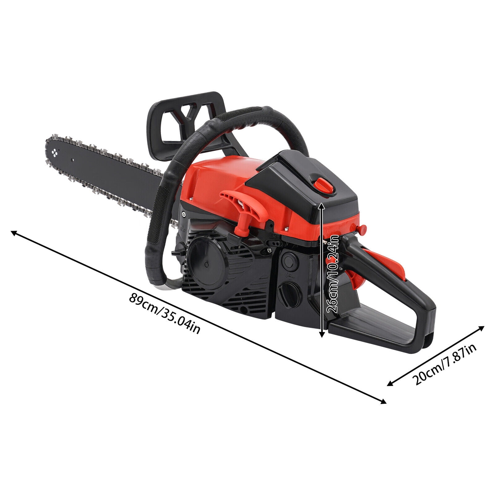 Gas Chainsaw, 2.2Kw Black+Red Handheld Gasoline Chain Saw, 58cc Gasoline Chainsaw For Garden Pruning, Forest Logging, Firewood Cutting
