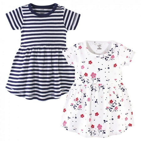 UPC: 0660168674101 | Touched by Nature Baby and Toddler Girl Organic Cotton Short-Sleeve Dresses 2pk Floral Breeze 2 Toddler