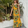 thumbnail image 4 of s Retro Circles / Vintage s Seventies Pattern Sleeveless Dress ladies dresses for women Party dresses for women, 4 of 7