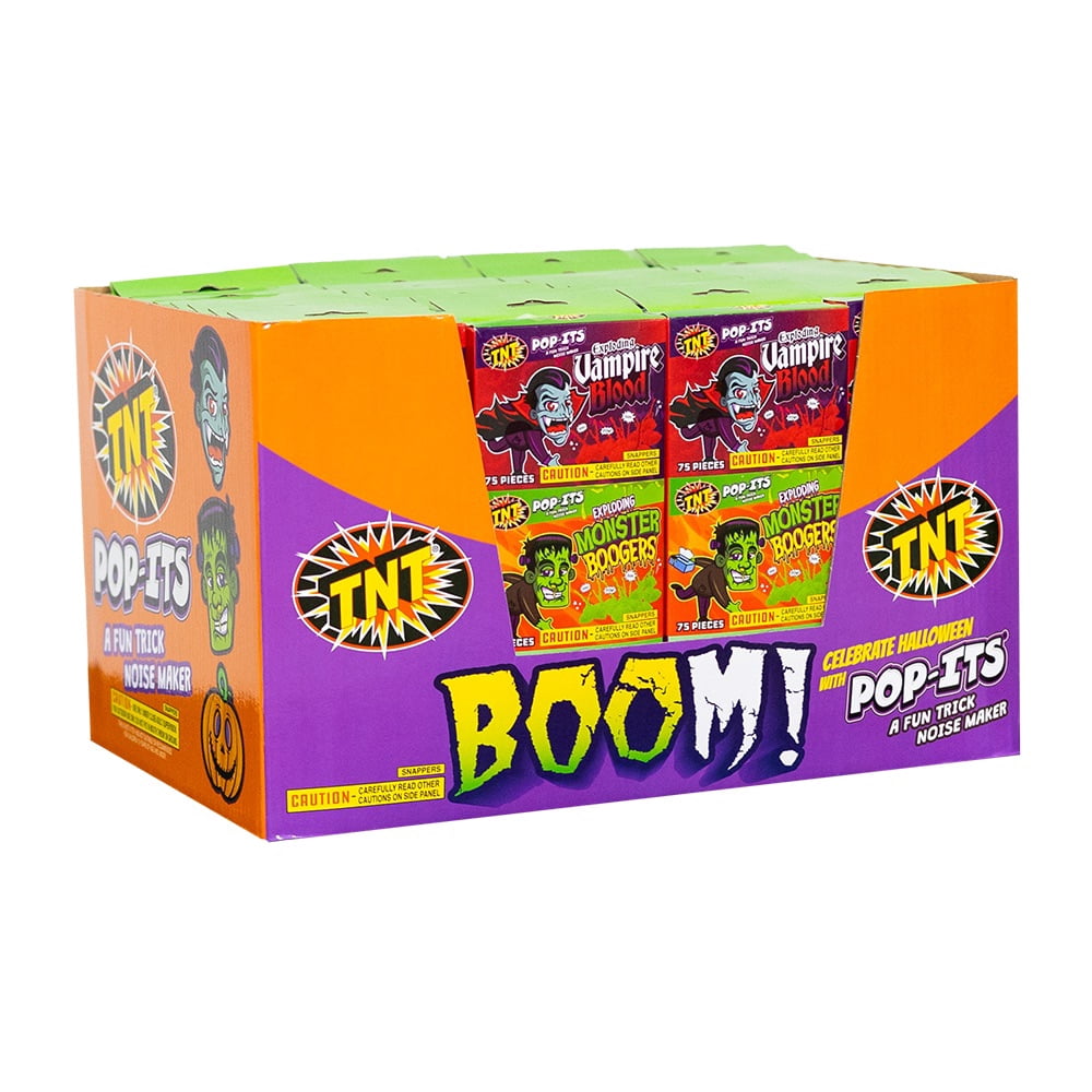 TNT Fireworks Halloween 3 Pack Pop-its,  Red Orange and Green Novelty Noisemakers, Party