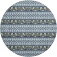 thumbnail image 2 of Addison Rugs Mayfield Premium Machine Washable Transitional Stripes Navy Round Rug, 8' x 8', 2 of 8