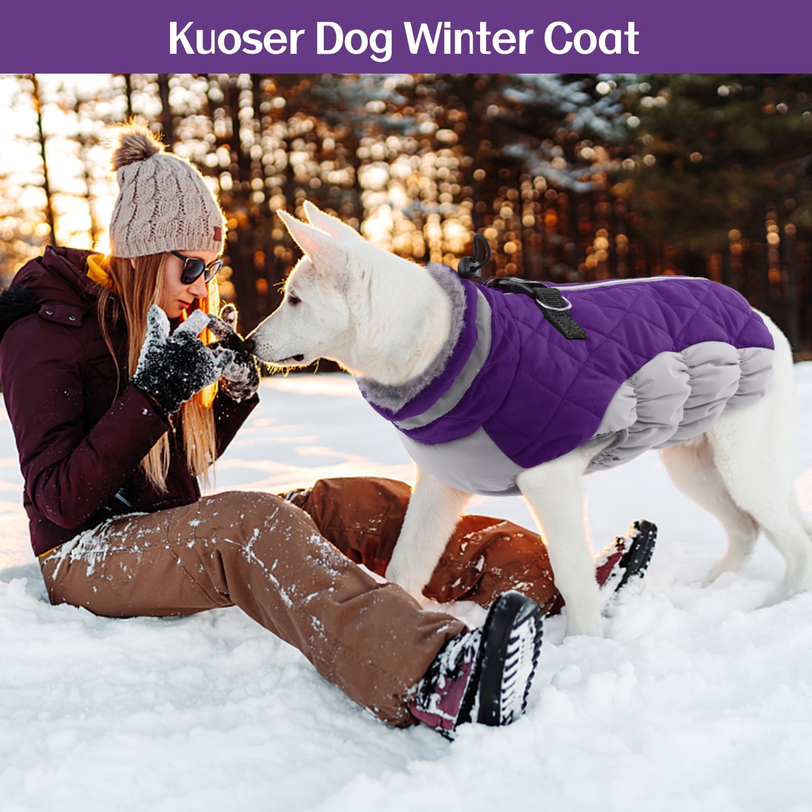 Kuoser Dog Winter Coat Waterproof Warm Reflective Jacket for Small to Large Dogs Walmart