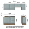 thumbnail image 2 of Cocina Integral Modular Luna Madesa 240cm con Acessorios MG, 2 of 6