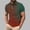 A_ Army Green, variant on Men's Short Sleeve Henley Shirt with Contrast Stitching Details, Trendy Design for Casual Outings Orange XXL