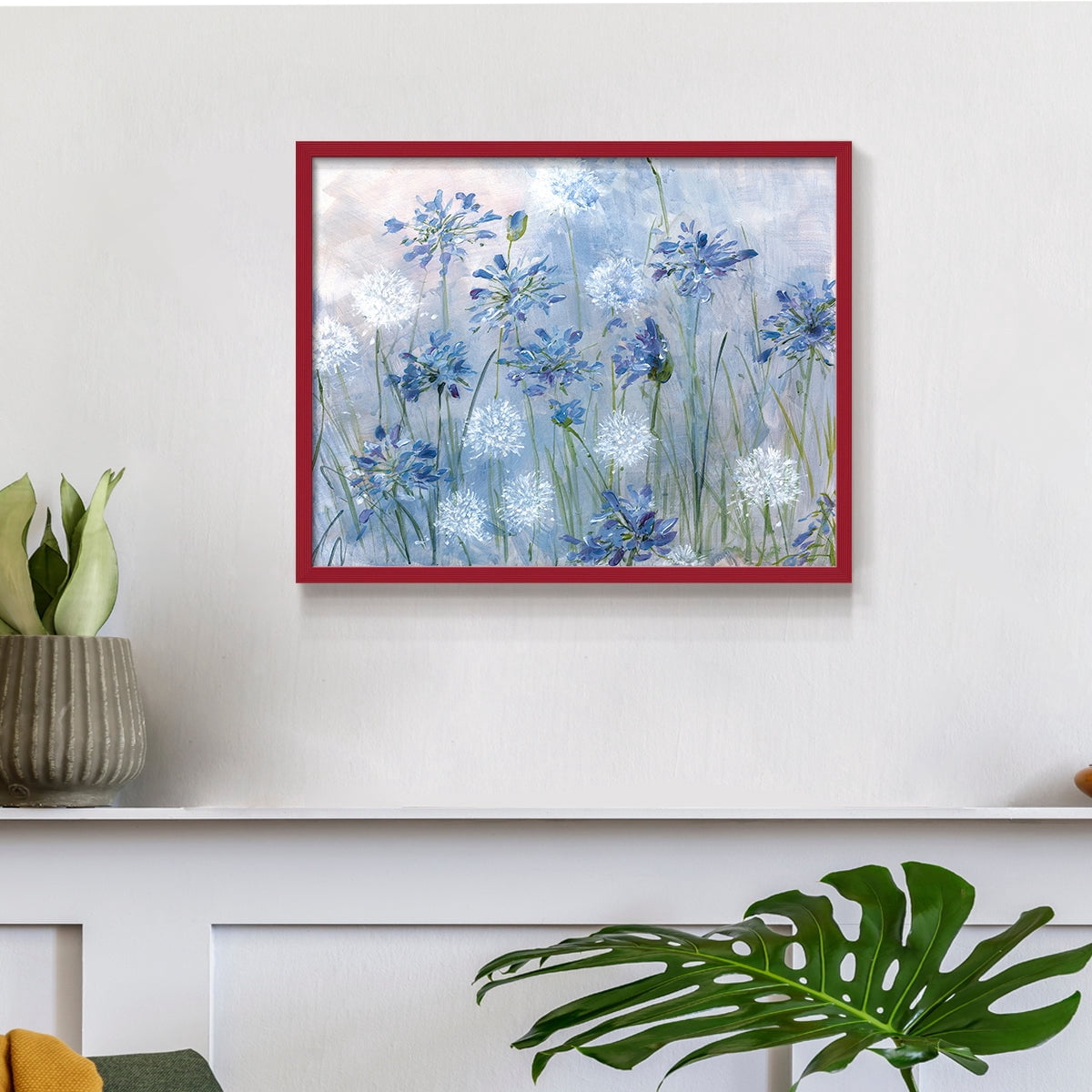 Dandelion and Agapanthus by Sally Swatland - Restickable Framed Giclée Print