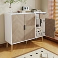 thumbnail image 3 of Armoire de Rangement Moderne la Plus Récente, Buffet Blanc Fini Bois avec Tiroir et Tablettes à Hauteur Réglable (35,5 L x 11,5 L x 28,5 H), 3 of 9