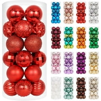 24ct Christmas Ball Ornaments Shatterproof Christmas Ornaments Set Decorations for Xmas Tree Balls 40mm/1.57” (1.57'', Red)