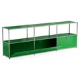 thumbnail image 3 of Raffle Pinker Metal Storage Cabinets with 3 Doors and Shelves Freestanding Lockers Accent Cabinet for Living Room,Green, 3 of 7