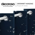 thumbnail image 5 of Deconovo Blackout Curtains for Kids Room, Silver Dots Printed Pattern (52W x 63L inch, Navy Blue, 2 Panels), 5 of 7