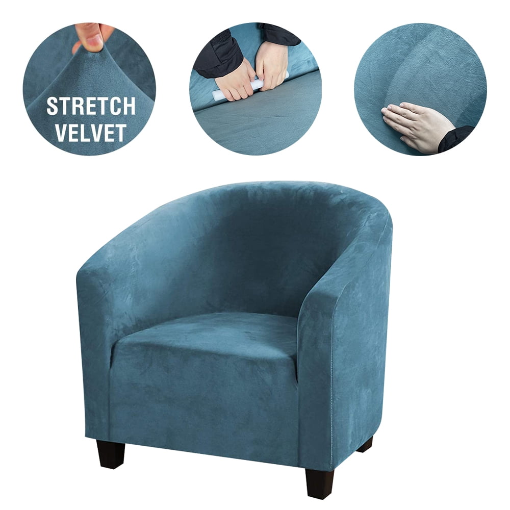 Thick Velvet Club Chair Slipcover, Stretch Armchair Covers Tub Chair Covers Sofa Couch Cover for
