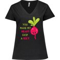 thumbnail image 3 of Inktastic You Make my Heart Skip a Beet Women's Plus Size V-Neck T-Shirt, 3 of 5