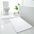 thumbnail image 1 of Alfombra de baño HOMEIDEAS, 2 piezas, supersuave y absorbente, color blanco, 1 of 7