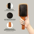 thumbnail image 2 of RED Premium 100% Evergreen Wooden Paddle Brush, Detangling Hair Brush, Long Bristles Beech-Wood Brush for Thick Curly Thin Long Short Wet Dry Hair, Long Lasting Shine (Square Boar Paddle), 2 of 6