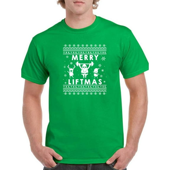 Merry Liftmas! T-Shirt Men -Smartprints Designs, Male 4X-Large