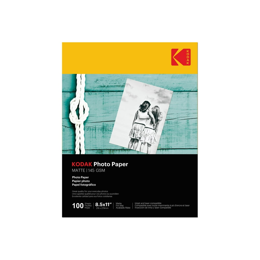 Kodak, KOD41184, Matte Photo Paper, 100 Per Pack, White