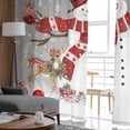 thumbnail image 4 of Grey Christmas Sheer Curtains 84 Inches Long 2 Panels Set, Window Sheer Curtains for Living Room/Bedroom, Snowman Elk Balls Snowflake Xmas Light Filtering Rod Pocket Curtain 52'' x 84'' x 2, 4 of 7