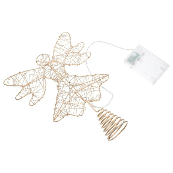 MERRYHAPY Golden Christmas Tree Topper Angel with LED Light, Elegant Holiday Xmas Decoration for Home and Office