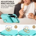 thumbnail image 6 of Dteck for Samsung Galaxy S21 FE Case Wallet with RFID Blocking Card Holder Slots Metal Ring Holder PU Leather Shockproof Protective Cover with Wrist Strap Shoulder Strap for Samsung S21 FE,Mint, 6 of 9