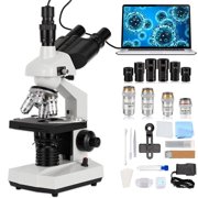 Three eye microscope, 10.1-inch high-definition display screen, for observing mites and sperm scientific experiments, professional level aquaculture biological microscope