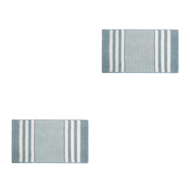 Billuyoard Alfombra de baño - No se desprende Fácil limpieza Textura Colección clásica Alfombra absorbente Azul ácido Azul Ácido 2piezas
