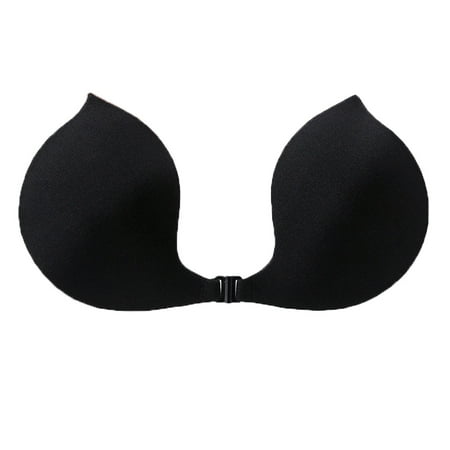 Clearance Skpblutn Strapless Bras For Women Invisible Lift Sticky Breathable Front Button Adhesive Push Up Silicone Wedding Party Backless Dress Comfortable Bra Black B