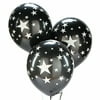 24 HOLLYWOOD Movie Night Party Decorations Latex BALLOONS BLACK SILVER STARS
