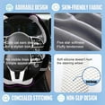 thumbnail image 6 of Furry Cute Round Steering Wheel Cover, Soft Fluffy Short Plush Auto Accessories, Non-Slip Cold-Proof Sweat-Proof Colorfast, Universal 15 Inch, Black with White, 6 of 7