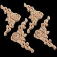 thumbnail image 3 of Exquisite Wooden Rose Applique For Door And Cabinet Embellishment 4Pcs, 3 of 8