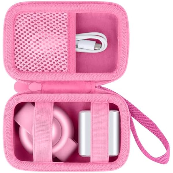 HAYAN Case for Anker MagSafe UFO 3-in-1 MagGo Wireless Charger Station 15W Foldable Travel Charging Pad, Hard Travel Case Compatible with Anker MagGo Charging Station and Adapter (Pink Case)