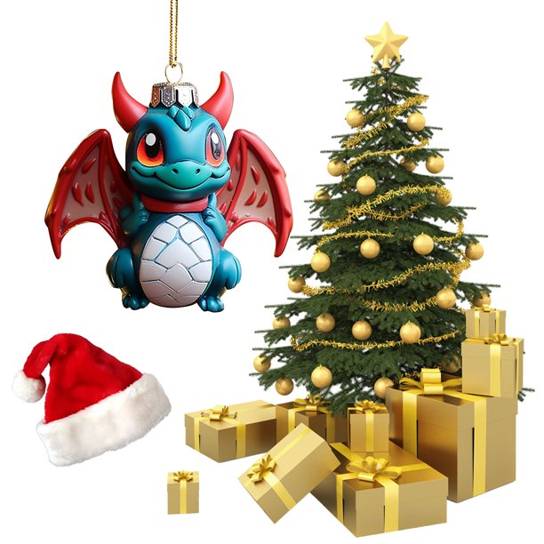 Bsvklp Adorno Dragón Volador 2D Adorno Acrílico Dibujos Animados Regalo Navidad 8 Cm (D)