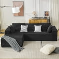 thumbnail image 4 of 110" Oversized L-Shaped Sectional Sofa Modern Modular Cloud Couch with Deep Seating Upholstered Sofa for Living Room Bedroom, No Assembly Required,black Corduroy, 4 of 10