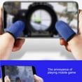 thumbnail image 4 of tamizeot 2 Pcs Gaming Sweat Proof Fingertip Breathable Elastic Finger Gloves Non-Scratch Sensitive Game Controller Blue 1Set, 4 of 6