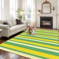 thumbnail image 2 of Non-Slip Rug Pad Rugs Yellow Green Color Stripes Rectangle Area Rugs 5x7Ft Soft Carpet Pads for Living Room Kids Room, Summer Minimalist Art, 2 of 9