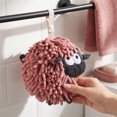 thumbnail image 6 of REGALWOVEN Chenille Hand Towels with Hanging Loop, 1 Pack Funny Bathroom Hand Towel in Sheep Shape, Absorbent Fast Drying Towels Purple 7" x 7", 6 of 7
