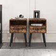 thumbnail image 3 of HSUNNS Nightstand Set 2, Modern Bedside Table with Storage Drawer and Open Wood Shelf, Modern Bedroom Bedside Table with Large Storage Space, Easy Assembly, brown, 3 of 8
