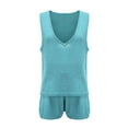 thumbnail image 4 of XuJwPNcy Womens Pajama Set Soft Sleeveless Tank Top and Shorts Lounge Sets Summer 2 Piece Pjs with Pockets, 4 of 7