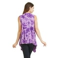 thumbnail image 5 of Made by Johnny Women's Lightweight Sleeveless Tie Dye Open Front Drape Cardigan M PURPLE, 5 of 6