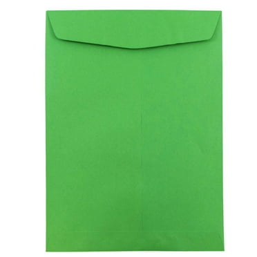 JAM Paper 9 x 12 Open End Envelopes, Green, 10 per Pack