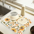 thumbnail image 2 of Yayeee Drying Mat for Kitchen Counter Dishes Microfiber Coffee Decorative Pad, Watercolor Sunflowers, 2 of 9