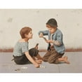 thumbnail image 3 of Giulio del Torre 24x20 Black Modern Framed Museum Art Print Titled - Two Card Players (1902), 3 of 5