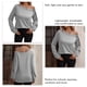 thumbnail image 4 of Jersey de mujer con hombros descubiertos, manga larga, Color puro, sudadera, blusa para Otoño Invierno, 4 of 5