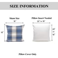 thumbnail image 4 of Retro Farmhouse Outdoor Buffalo Tartan Chequer Plaid Cotton Linen Decorative Throw Pillow Case Cushion Cover Pillowcase for Sofa 18 x 18 Inch,Set of 2,Blue/Stripe, 4 of 6
