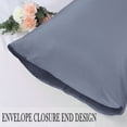 thumbnail image 5 of Unique Bargains Silky Satin Pillow Cases Covers Set of 2 Slate Gray Standard, 5 of 8