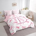 thumbnail image 3 of Manfei Initial Monogrammed 7-Piece Queen Bedding Set,Bow Bowknot,Lightweight Alphabet, 3 of 5